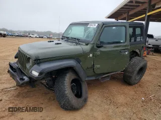 2021 Jeep Wrangler Sport with VIN 1C4GJXAG4MW748477, listed as a Copart auction lot 80044704 with 35,522 mi miles and Salvage Title. Bid and sale history available at DreamBid. Image 1.