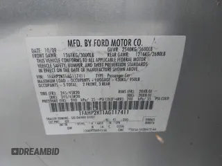 2010 Ford Taurus SHO with VIN 1FAHP2KT1AG117411, listed as a IAAI auction lot 42754452 with 156,964 mi miles and . Bid and sale history available at DreamBid. Image 9.
