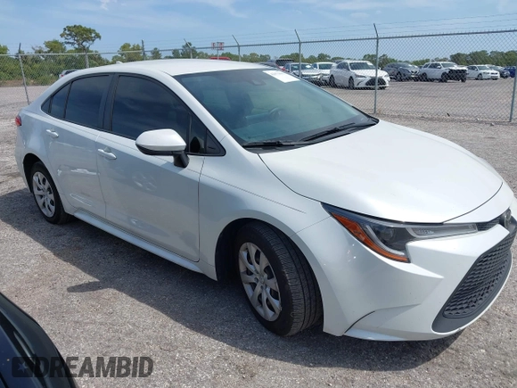 2022 Toyota Corolla LE with VIN JTDEPMAE5NJ193329, listed as a IAAI auction lot 42073633 with 48,508 mi miles and . Bid and sale history available at DreamBid. Image 1.