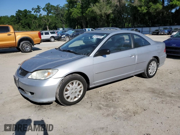 2005 Honda Civic Cpe LX with VIN 1HGEM22535L020118, listed as a Copart auction lot 52346185 with 148,777 mi miles and Salvage Title. Bid and sale history available at carsss.com. Image 1.