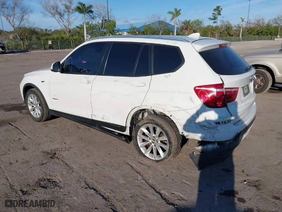 2015 BMW X3 sDrive28i with VIN 5UXWZ7C5XF0F75605, listed as a IAAI auction lot 41458124 with 155,927 mi miles. Bid and sale history available at carsss.com. Image 3.