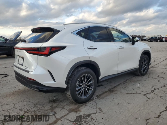 2025 Lexus NX with VIN JTJGGCEZ4S2019366, listed as a Copart auction lot 83571894 with 2,336 mi miles and Salvage Title. Bid and sale history available at carsss.com. Image 3.