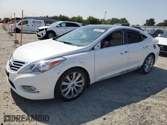 2013 Hyundai Azera with VIN KMHFH4JG9DA209562, listed as a Copart auction lot 59808655 with 130,994 mi miles and Salvage title. Bid and sale history available at DreamBid. Image 1.