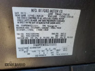 2012 Ford Taurus SEL with VIN 1FAHP2EW2CG115515, listed as a Copart auction lot 86634654 with 223,186 mi miles and Salvage Title. Bid and sale history available at DreamBid. Image 13.