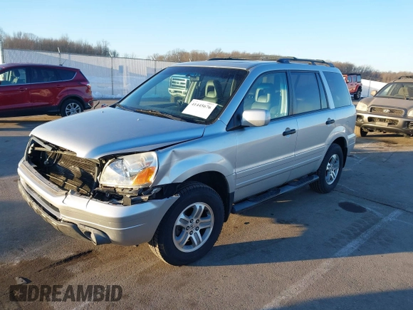 2005 Honda Pilot EX-L z VIN 2HKYF18705H524588, wystawiony jako IAAI lot #41445676 z przebiegiem 123 572 mil mil oraz . Historia ofert i sprzedaży dostępna na DreamBid. Obrazek 2.