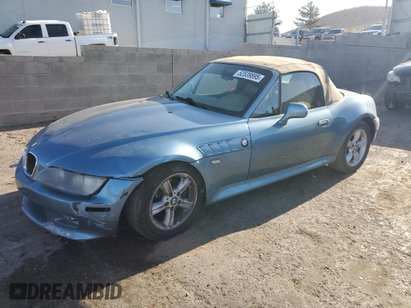 2001 BMW Z3 2.5 z VIN WBACN33491LM01798, wystawiony jako Copart lot #52539895 z przebiegiem 82 477 mil mil oraz Szkoda całkowita • Salvage title. Historia ofert i sprzedaży dostępna na DreamBid. Obrazek 1.