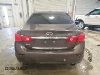 2014 Infiniti Q50 Hybrid Sport with VIN JN1AV7AR9EM702123, listed as a Copart auction lot 50310765 with 134,433 mi miles and Salvage Title. Bid and sale history available at DreamBid. Image 6.
