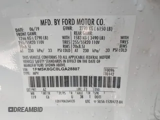 2020 Ford Explorer ST with VIN 1FM5K8GC0LGA28807, listed as a IAAI auction lot 41214396 with 76,367 mi miles. Bid and sale history available at carsss.com. Image 9.