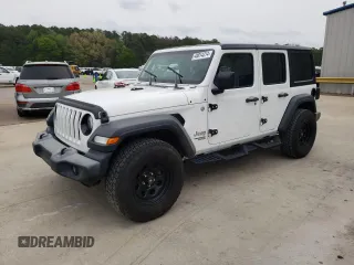 2018 Jeep Wrangler Unlimited Sport S with VIN 1C4HJXDG3JW319844, listed as a Copart auction lot 48814314 with 33,849 mi miles and Salvage title. Bid and sale history available at DreamBid. Image 1.