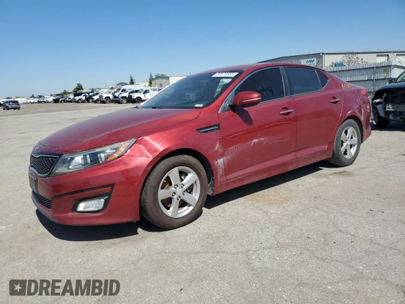 2015 Kia Optima LX with VIN 5XXGM4A75FG457674, listed as a Copart auction lot 50573355 with 125,943 mi miles and Salvage Title. Bid and sale history available at DreamBid. Image 1.