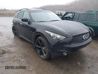 2017 Infiniti QX70 with VIN JN8CS1MW0HM415145, listed as a IAAI auction lot 41557578 with 42,502 mi miles. Bid and sale history available at carsss.com. Image 1.