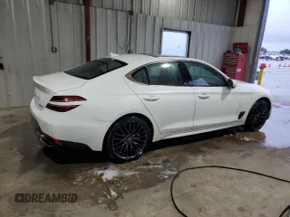 2022 Genesis G70 3.3T Launch Edition with VIN KMTG14TE4NU082195, listed as a Copart auction lot 70804084 with 48,844 mi miles and Salvage Title. Bid and sale history available at carsss.com. Image 3.