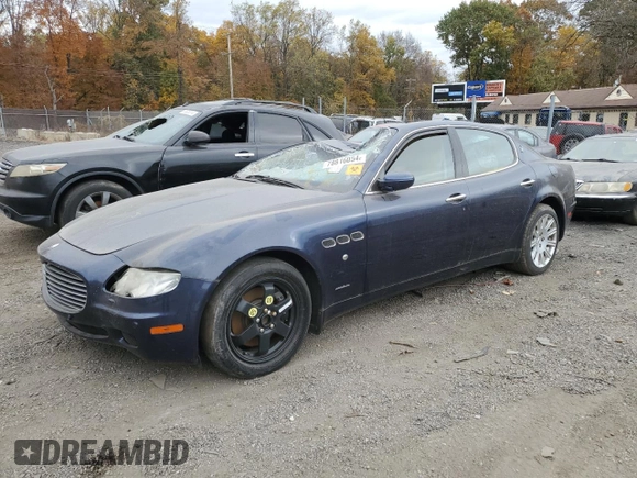 2006 Maserati Quattroporte z VIN ZAMCE39A460025290, wystawiony jako Copart lot #78816054 z przebiegiem Nie podano mil oraz Szkoda całkowita • Salvage title. Historia ofert i sprzedaży dostępna na DreamBid. Obrazek 1.
