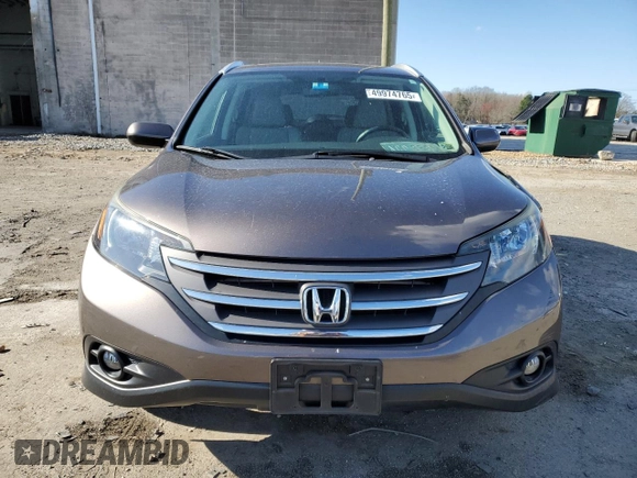 2014 Honda CR-V EX-L with VIN 2HKRM4H77EH702489, listed as a Copart auction lot 49974765 with 98,613 mi miles and Salvage Title. Bid and sale history available at carsss.com. Image 5.