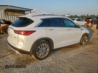 2024 Infiniti QX50 Luxe z VIN 3PCAJ5BA6RF104043, wystawiony jako Copart lot #59015075 z przebiegiem 13 276 mil mil oraz Szkoda całkowita • Salvage title. Historia ofert i sprzedaży dostępna na DreamBid. Obrazek 3.