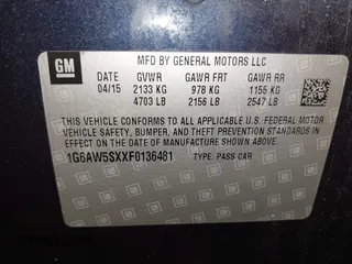 2015 Cadillac CTS AWD z VIN 1G6AW5SXXF0136481, wystawiony jako IAAI lot #42173024 z przebiegiem 128 984 mil mil oraz . Historia ofert i sprzedaży dostępna na DreamBid. Obrazek 9.