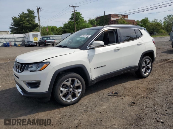 2020 Jeep Compass Limited with VIN 3C4NJDCB3LT216892, listed as a Copart auction lot 56332645 with 34,008 mi miles and Salvage title. Bid and sale history available at DreamBid. Image 1.