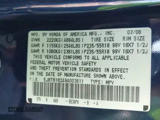 2009 Acura RDX with VIN 5J8TB18249A003611, listed as a IAAI auction lot 41781094 with 168,259 mi miles and . Bid and sale history available at carsss.com. Image 9.