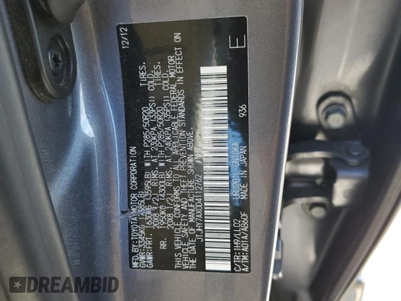 2013 Lexus LX 570 z VIN JTJHY7AX0D4112762, wystawiony jako Copart lot #47033775 z przebiegiem 188 568 mil mil oraz Czysty tytuł • Clean title. Historia ofert i sprzedaży dostępna na DreamBid. Obrazek 13.