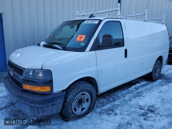 2018 Chevrolet Express Cargo with VIN 1GCWGAFP4J1280498, listed as a Copart auction lot 45062875 with 173,576 mi miles and Clean title. Bid and sale history available at DreamBid. Image 1.