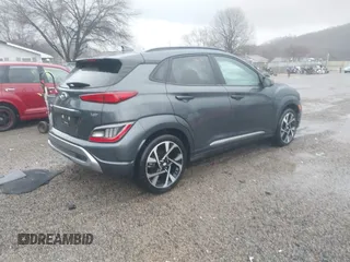 2022 Hyundai Kona Limited with VIN KM8K53A3XNU876882, listed as a IAAI auction lot 41223202 with 40,008 mi miles. Bid and sale history available at carsss.com. Image 4.