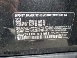 2020 BMW 3 Series 330i z VIN 3MW5R1J04L8B11688, wystawiony jako Copart lot #55355505 z przebiegiem 87 498 mil mil oraz Szkoda całkowita • Salvage title. Historia ofert i sprzedaży dostępna na DreamBid. Obrazek 12.