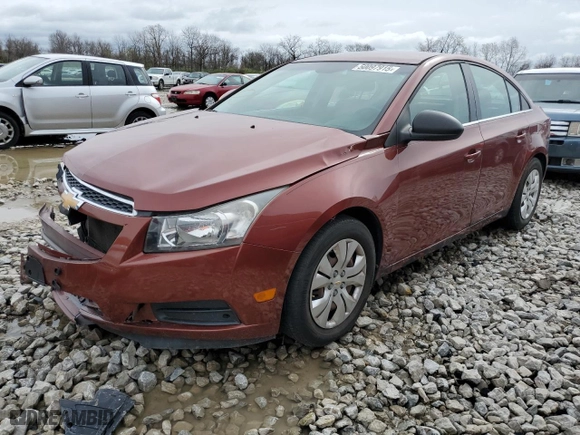 2012 Chevrolet Cruze LS with VIN 1G1PC5SH9C7228136, listed as a Copart auction lot 50097915 with 105,043 mi miles and Salvage Title. Bid and sale history available at carsss.com. Image 1.