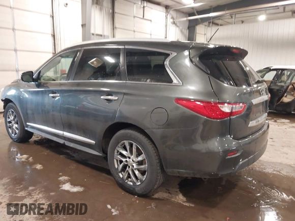2013 Infiniti JX35 with VIN 5N1AL0MM9DC302346, listed as a IAAI auction lot 41731095 with 118,752 mi miles. Bid and sale history available at carsss.com. Image 3.