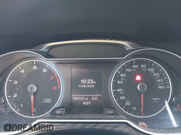 2013 Audi A4 Premium with VIN WAUBFAFL8DN041271, listed as a IAAI auction lot 42104890 with 180,322 mi miles and . Bid and sale history available at DreamBid. Image 7.