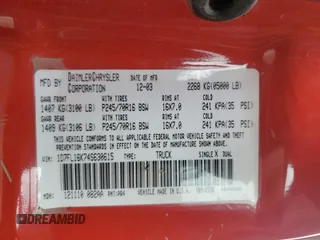 2004 Dodge Dakota z VIN 1D7FL16K74S630615, wystawiony jako Copart lot #57766065 z przebiegiem 170 181 mil mil oraz Szkoda całkowita • Salvage title. Historia ofert i sprzedaży dostępna na DreamBid. Obrazek 12.