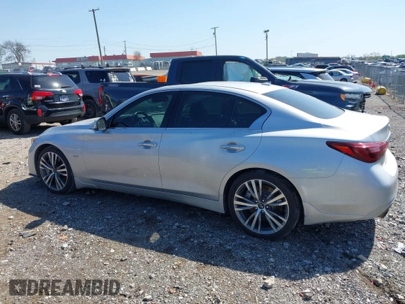 2018 Infiniti Q50 3.0t LUXE with VIN JN1EV7AP8JM355426, listed as a IAAI auction lot 41990581 with 73,042 mi miles. Bid and sale history available at carsss.com. Image 13.