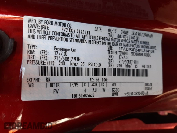 2015 Ford Focus SE z VIN 1FADP3F24FL314108, wystawiony jako Copart lot #57746805 z przebiegiem 64 659 mil mil oraz Szkoda całkowita • Salvage title. Historia ofert i sprzedaży dostępna na DreamBid. Obrazek 14.