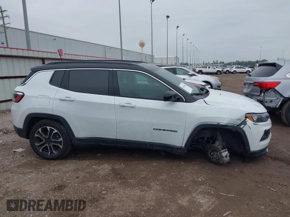 2023 Jeep Compass Limited with VIN 3C4NJDCN9PT567144, listed as a IAAI auction lot 41453466 with 35,973 mi miles and . Bid and sale history available at carsss.com. Image 14.