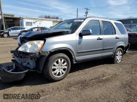 2006 Honda CR-V EX with VIN JHLRD78826C050651, listed as a Copart auction lot 53663705 with 145,694 mi miles and Salvage Title. Bid and sale history available at carsss.com. Image 1.