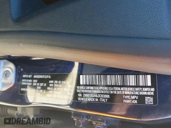 2018 Maserati Levante z VIN ZN661XUA8JX303666, wystawiony jako Copart lot #87986145 z przebiegiem 29 036 mil mil oraz Czysty tytuł • Clean title. Historia ofert i sprzedaży dostępna na DreamBid. Obrazek 13.