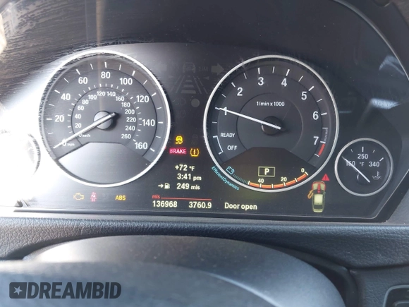 2012 BMW 3 Series 328i with VIN WBA3A5C58CF343636, listed as a IAAI auction lot 41832374 with 136,968 mi miles. Bid and sale history available at carsss.com. Image 7.