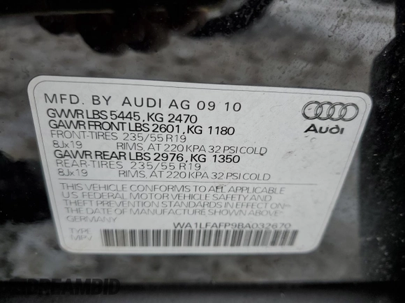 2011 Audi Q5 Premium Plus z VIN WA1LFAFP9BA032670, wystawiony jako Copart lot #88228975 z przebiegiem Nie podano mil oraz Czysty tytuł • Clean title. Historia ofert i sprzedaży dostępna na DreamBid. Obrazek 13.