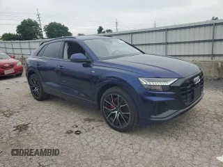 2019 Audi Q8 Premium Plus with VIN WA1EVAF16KD020627, listed as a Copart auction lot 59046315 with 43,305 mi miles and Salvage title. Bid and sale history available at DreamBid. Image 4.