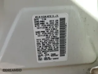 2006 Nissan Murano S with VIN JN8AZ08T96W428085, listed as a Copart auction lot 74127114 with 260,577 mi miles and Salvage Title. Bid and sale history available at carsss.com. Image 12.