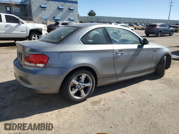 2011 BMW 1 Series 128i with VIN WBAUP7C58BVK78953, listed as a Copart auction lot 46191155 with 87,779 mi miles and Salvage Title. Bid and sale history available at DreamBid. Image 3.
