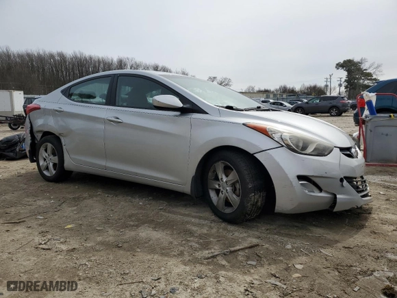 2013 Hyundai Elantra GLS PZEV with VIN KMHDH4AE5DU851748, listed as a Copart auction lot 48016695 with 83,272 mi miles and Salvage Title. Bid and sale history available at carsss.com. Image 4.