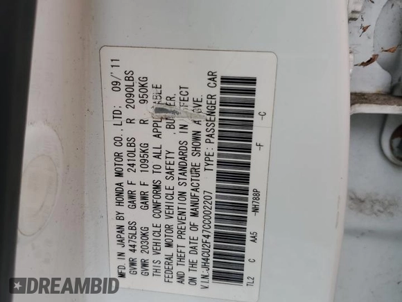 2012 Acura TSX z VIN JH4CU2F47CC002207, wystawiony jako Copart lot #57432205 z przebiegiem 176 822 mil mil oraz Czysty tytuł • Clean title. Historia ofert i sprzedaży dostępna na DreamBid. Obrazek 12.