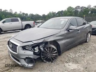 2019 Infiniti Q50 Luxe z VIN JN1EV7AP6KM516177, wystawiony jako Copart lot #55108385 z przebiegiem 58 337 mil mil oraz Szkoda całkowita • Salvage title. Historia ofert i sprzedaży dostępna na DreamBid. Obrazek 1.