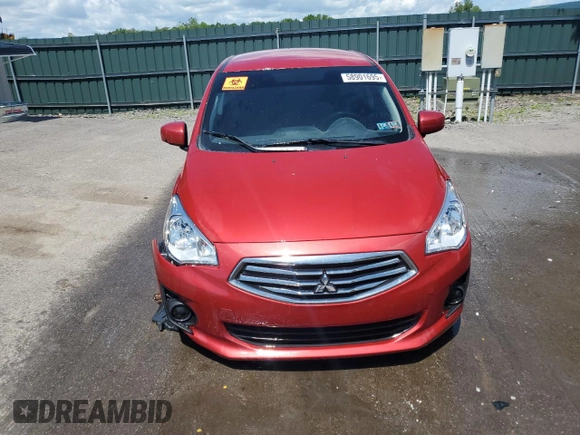 2019 Mitsubishi Mirage ES with VIN ML32F3FJ4KHF13299, listed as a Copart auction lot 58901695 with 58,644 mi miles and Salvage title. Bid and sale history available at DreamBid. Image 5.