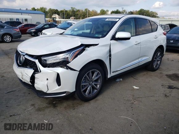 2022 Acura RDX w/Technology Package with VIN 5J8TC2H55NL015214, listed as a Copart auction lot 70308593 with 23,779 mi miles. Bid and sale history available at carsss.com. Image 1.