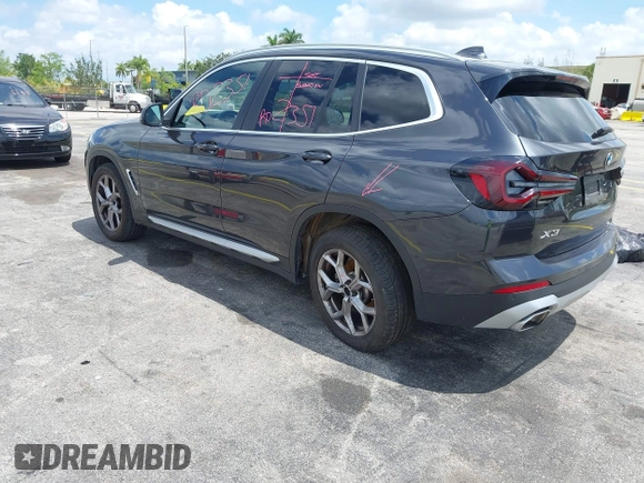 2024 BMW X3 sDrive30i with VIN 5UX43DP09R9T81912, listed as a IAAI auction lot 42190431 with 35,836 mi miles and . Bid and sale history available at DreamBid. Image 3.