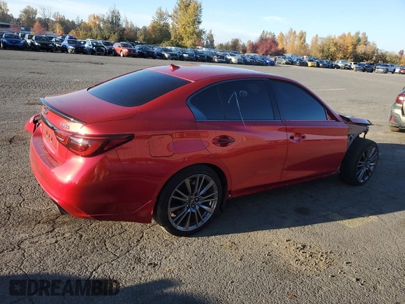 2021 Infiniti Q50 Red Sport 400 с VIN JN1FV7DR2MM880035, выставлен на аукционе Copart как лот 79927014 с пробегом 21 186 миль миль и Списание • Salvage title. История ставок и продаж доступна на DreamBid. Изображение 3.