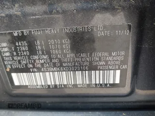 2013 Subaru Legacy Limited with VIN 4S3BMBK6XD3023106, listed as a IAAI auction lot 42614566 with 145,923 mi miles and . Bid and sale history available at DreamBid. Image 9.