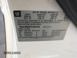 2010 Buick Enclave CXL 1XL with VIN 5GALRBED7AJ263349, listed as a IAAI auction lot 41726368 with 229,228 mi miles and . Bid and sale history available at DreamBid. Image 9.