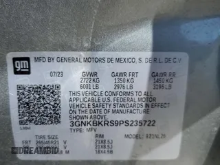 2023 Chevrolet Blazer RS с VIN 3GNKBKRS9PS235722, выставлен на аукционе Copart как лот 53545285 с пробегом 17 683 миль миль и Списание • Salvage title. История ставок и продаж доступна на DreamBid. Изображение 13.